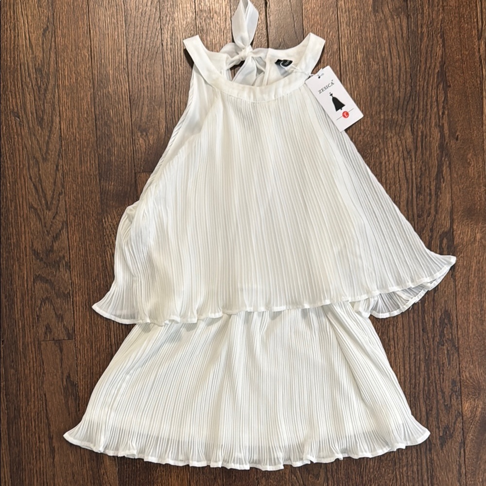 Amazon Women's White Pleated Halter Top